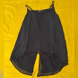 “Guess” Black mesh overlay tank top with adjustable straps